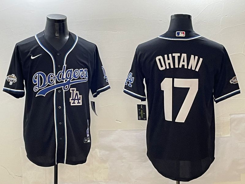 Men Los Angeles Dodgers #17 Ohtani Black Fashion Game 2025 Nike MLB Jersey style 3069